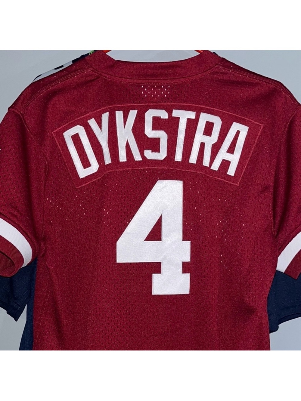 Philadelphia Phillies #4 Lenny Dykstra Mitchell Ness Authentic 1991 MLB Jersey - Picture 4 of 13